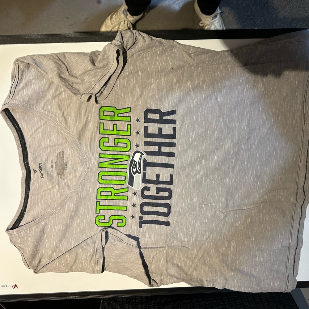 Fanatics Gray Short Sleeve Tee Seahawks Stronger Together TShirt